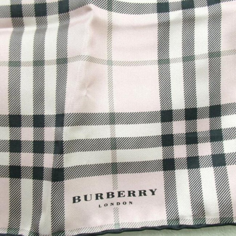 Burberry Pink Black Nova Check Plaid Print Silk - Picture 3 of 4